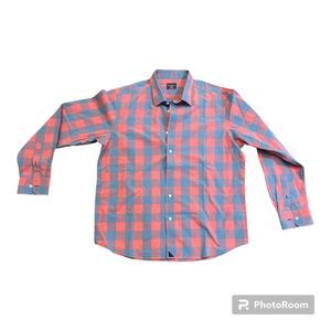 Untuckit Mens Size XXL Checkered Pink and Blue Great Condition